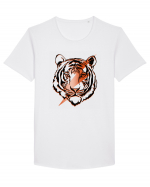 Retro Tiger Tricou mânecă scurtă guler larg Bărbat Skater