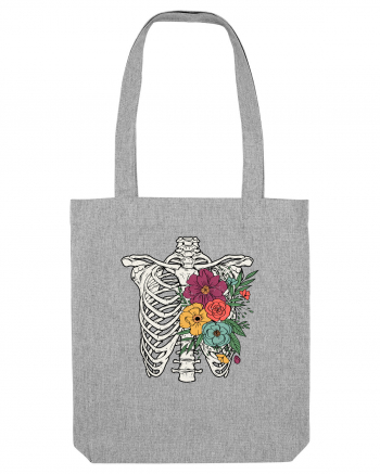 Rib Cage Floral Skeleton Heather Grey