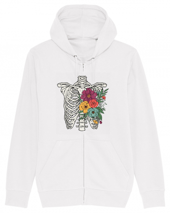 Rib Cage Floral Skeleton White