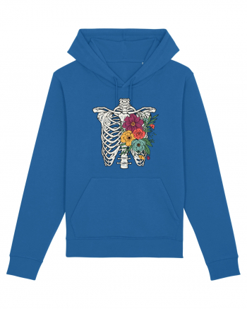 Rib Cage Floral Skeleton Royal Blue