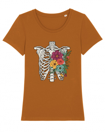 Rib Cage Floral Skeleton Roasted Orange