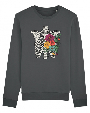 Rib Cage Floral Skeleton Anthracite