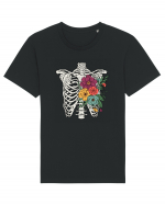 Rib Cage Floral Skeleton Tricou mânecă scurtă Unisex Rocker