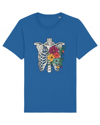 Rib Cage Floral Skeleton Royal Blue