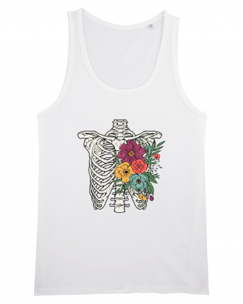 Rib Cage Floral Skeleton White