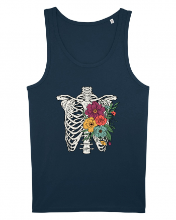 Rib Cage Floral Skeleton Navy