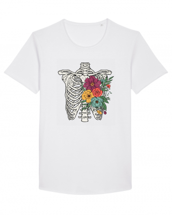 Rib Cage Floral Skeleton White