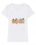 Stay Wild Retro Tricou mânecă scurtă guler V Damă Evoker