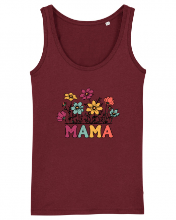 Vintage MAMA Wild Flower Burgundy