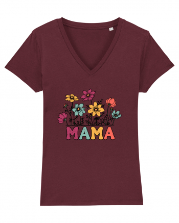 Vintage MAMA Wild Flower Burgundy