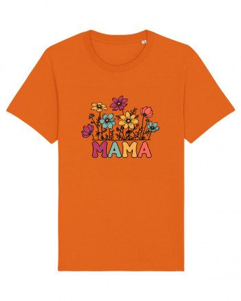 Vintage MAMA Wild Flower Bright Orange