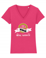 WOMAN Tricou mânecă scurtă guler V Damă Evoker