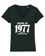 MADE IN 1977 Tricou mânecă scurtă guler V Damă Evoker