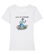 Calc în străchini Tricou mânecă scurtă guler larg fitted Damă Expresser