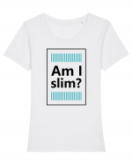 Am I Slim? Tricou mânecă scurtă guler larg fitted Damă Expresser