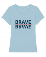 Brave Tricou mânecă scurtă guler larg fitted Damă Expresser