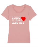 Crazy In Love With You Tricou mânecă scurtă guler larg fitted Damă Expresser