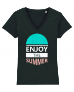 Enjoy The Summer Surf Sunset Tricou mânecă scurtă guler V Damă Evoker