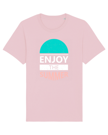Enjoy The Summer Surf Sunset Cotton Pink