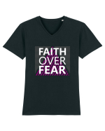 Faith Over Fear Tricou mânecă scurtă guler V Bărbat Presenter