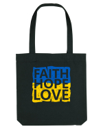 Faith Hope Love Ukraine Sacoșă textilă