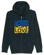 Faith Hope Love Ukraine Hanorac cu fermoar Unisex Connector
