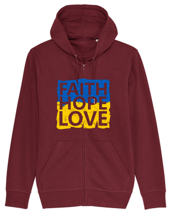 Faith Hope Love Ukraine Burgundy