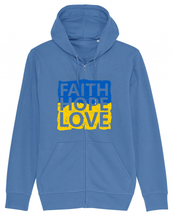 Faith Hope Love Ukraine Bright Blue
