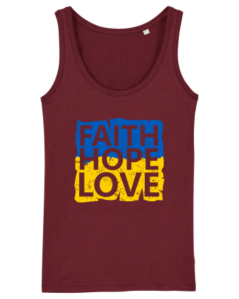 Faith Hope Love Ukraine Burgundy