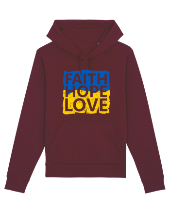 Faith Hope Love Ukraine Burgundy