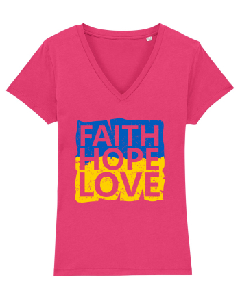 Faith Hope Love Ukraine Raspberry