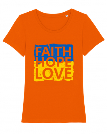 Faith Hope Love Ukraine Bright Orange