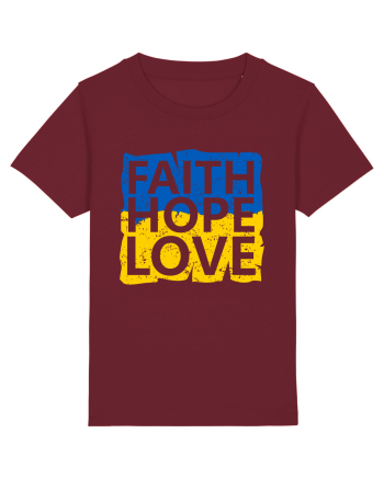 Faith Hope Love Ukraine Burgundy