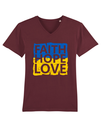 Faith Hope Love Ukraine Burgundy