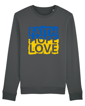 Faith Hope Love Ukraine Anthracite