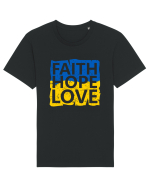 Faith Hope Love Ukraine Tricou mânecă scurtă Unisex Rocker