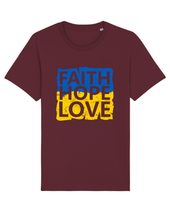 Faith Hope Love Ukraine Burgundy