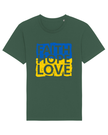 Faith Hope Love Ukraine Bottle Green