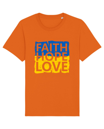 Faith Hope Love Ukraine Bright Orange