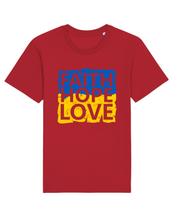 Faith Hope Love Ukraine Red