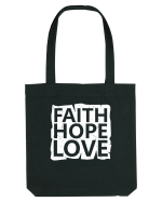 Faith Hope Love Sacoșă textilă