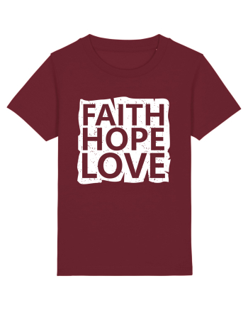 Faith Hope Love Burgundy