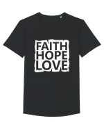 Faith Hope Love Tricou mânecă scurtă guler larg Bărbat Skater