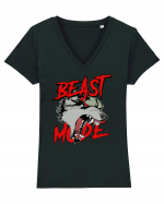 Beast Mode Tricou mânecă scurtă guler V Damă Evoker