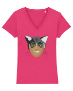 Crazy Cat Tricou mânecă scurtă guler V Damă Evoker