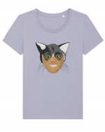 Crazy Cat Tricou mânecă scurtă guler larg fitted Damă Expresser