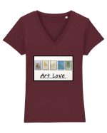 ART LOVE - iubire pentru artă Tricou mânecă scurtă guler V Damă Evoker