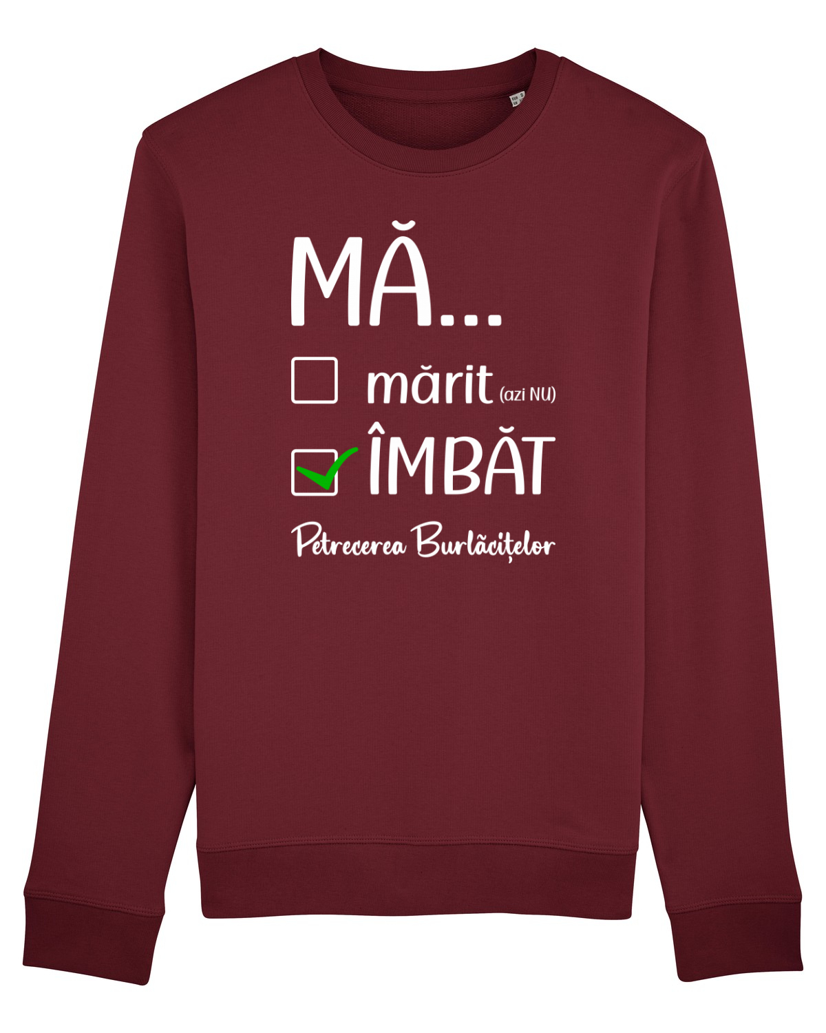 Bluză mânecă lungă Unisex Rise Burgundy
