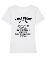 Mă trezesc la 6 dimineața ca să stau mai mult degeaba Tricou mânecă scurtă guler larg fitted Damă Expresser