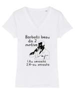 Bărbații beau din 2 motive Tricou mânecă scurtă guler V Damă Evoker